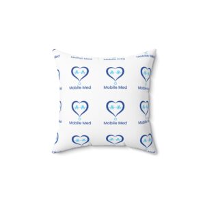 Mobile Med Logo Pillow — Branded Medical Heartbeat Accent Pillow